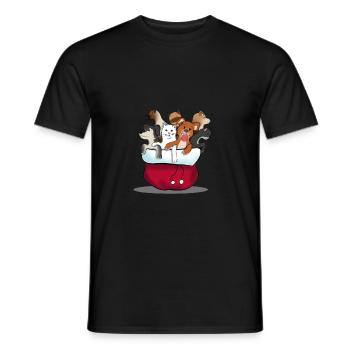 Chien Chats Chat Noël Cadeau De Noël - T-shirt homme - noir - Devant - AI Model Male 178 light (178cm)