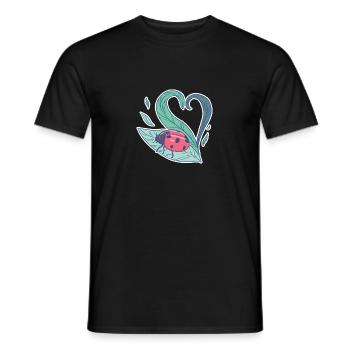 Niedlicher Marienkäfer auf Blatt - Männer T-Shirt - Schwarz - Vorne - AI Model Male 178 light (178cm)
