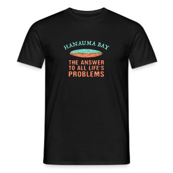 Hanauma Bay Answer To All Life's Problems Surfing - Men's T-Shirt - black - Front - AI Model Male 178 light (178cm)
