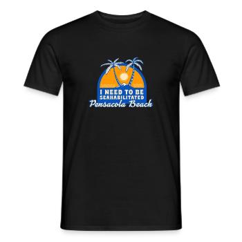 J’ai besoin d’être séahabilité Pensacola Beach - T-shirt homme - noir - Devant - AI Model Male 178 light (178cm)