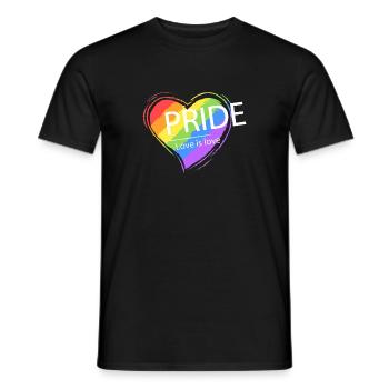 LGBT Rainbow Gay Pride Homo Lesbian Gay - Men's T-Shirt - black - Front - AI Model Male 178 light (178cm)