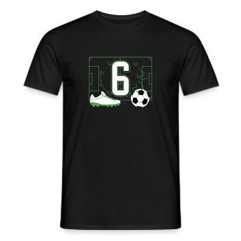 Club de football amateur football 6 anniversaire football - T-shirt homme - noir - Devant - AI Model Male 178 light (178cm)