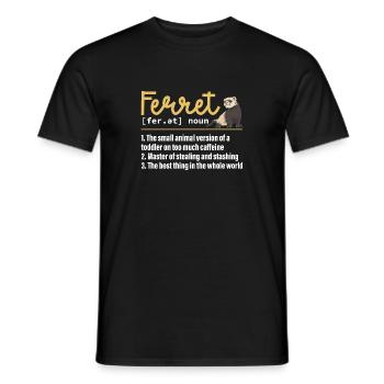 Furet, propriétaire de furet - T-shirt homme - noir - Devant - AI Model Male 178 light (178cm)