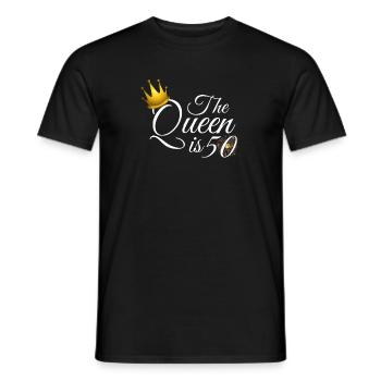 50e anniversaire de la femme, la reine a 50 ans - T-shirt homme - noir - Devant - AI Model Male 178 light (178cm)