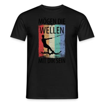 Wasserskier Wasserski Wasserskifahrer - Männer T-Shirt - Schwarz - Vorne - AI Model Male 178 light (178cm)