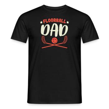 Floorball Dad Floorball Player Father Papa - Men's T-Shirt - black - Front - AI Model Male 178 light (178cm)