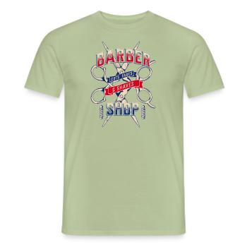Barber Barbershop - Men's T-Shirt - sage - Front - AI Model Male 178 light (178cm)