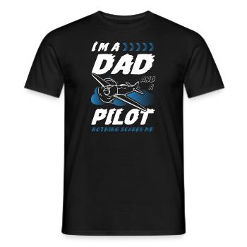 Papa pilote - T-shirt homme - noir - Devant - AI Model Male 178 light (178cm)
