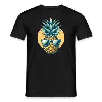 Coole Ananas mit Sonnenbrille - Männer T-Shirt - Schwarz - Vorne - AI Model Male 178 light (178cm)