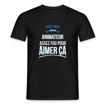 Animateur doué fou cadeau homme - T-shirt homme - noir - Devant - AI Model Male 178 light (178cm)