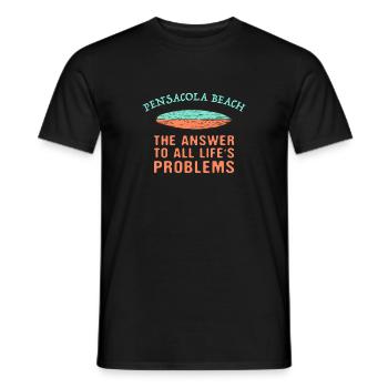 Pensacola Beach Répond à tous les problèmes de la vie - T-shirt homme - noir - Devant - AI Model Male 178 light (178cm)