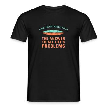 Cape Arago Beach Loop Answer To All Life's - Men's T-Shirt - black - Front - AI Model Male 178 light (178cm)