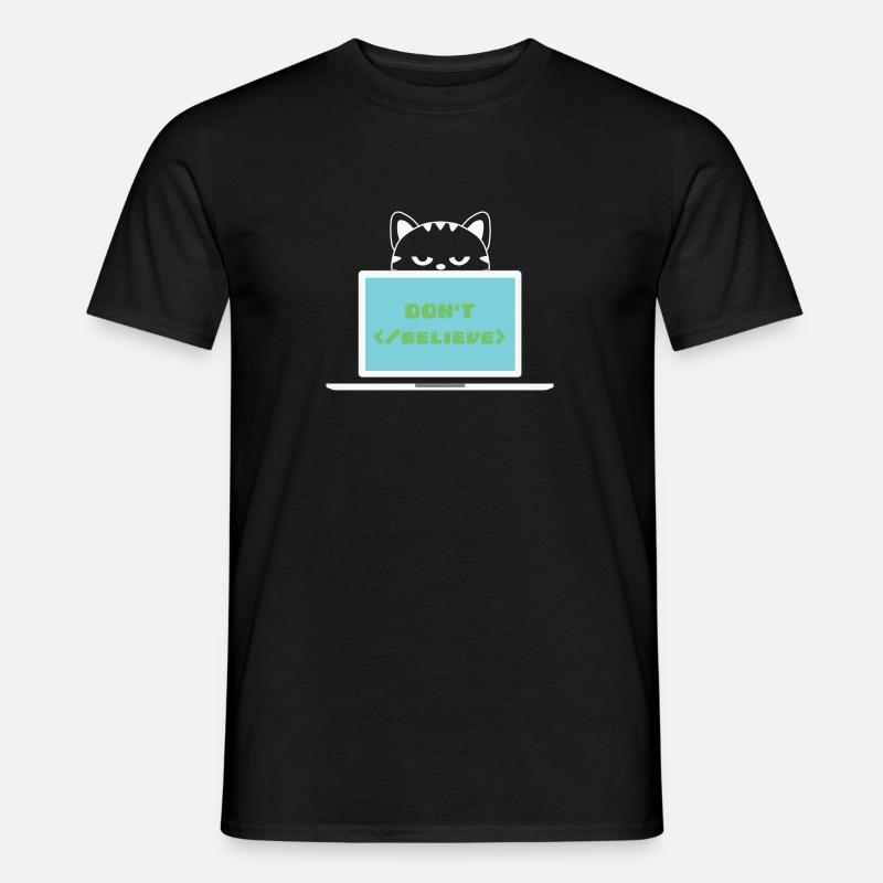 Don't believe programmer cat - Men's T-shirt - black