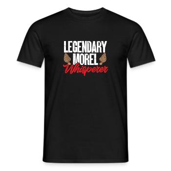Mushroom hunting, mushrooms, morels, mushroom picking, foraging - Men's T-Shirt - black - Front - AI Model Male 178 light (178cm)