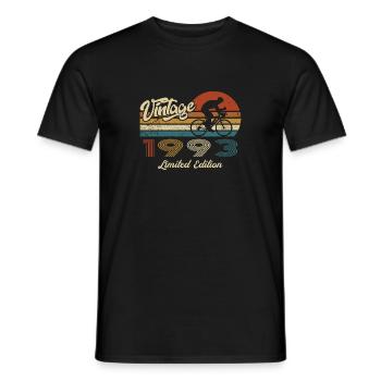 30 Anniversaire 1993 Vintage Retro Cycliste - T-shirt homme - noir - Devant - AI Model Male 178 light (178cm)