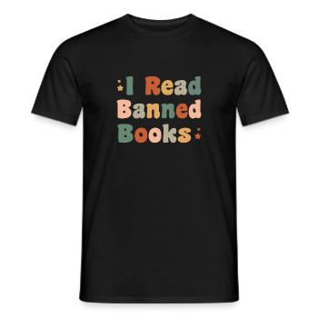 Books Book Reading Reading Bookworm Bookworm Bookaholic - Men's T-Shirt - black - Front - AI Model Male 178 light (178cm)