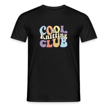 Cool Knitting Club Crocheting Lovers Knitter - Men's T-Shirt - black - Front - AI Model Male 178 light (178cm)