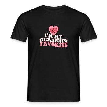 I'm My Therapist's Favorite Psychologist Joke - Männer T-Shirt - Schwarz - Vorne - AI Model Male 178 light (178cm)