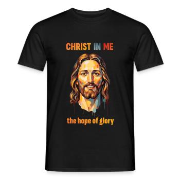 Le Christ en moi, l’espérance de la gloire - T-shirt homme - noir - Devant - AI Model Male 178 light (178cm)