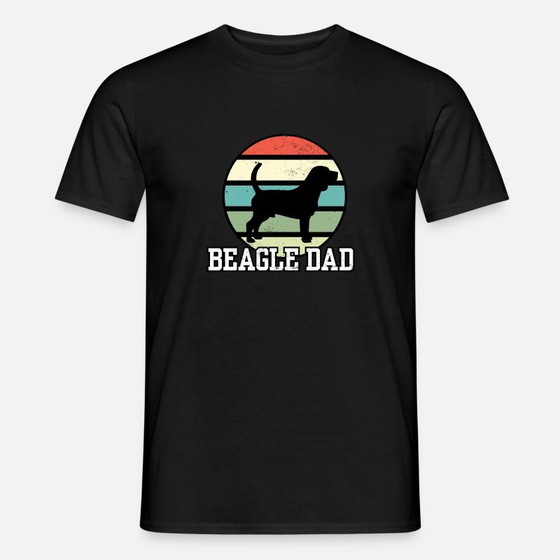 Beagle Dad I Retro Beagle Dad - Männer T-Shirt - Schwarz