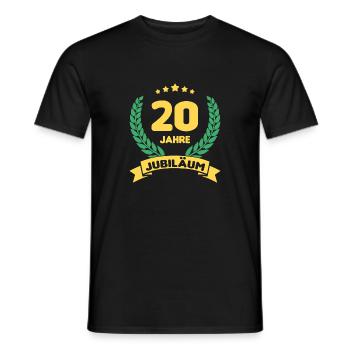 20 Jahre Jubiläum - Männer T-Shirt - Schwarz - Vorne - AI Model Male 178 light (178cm)