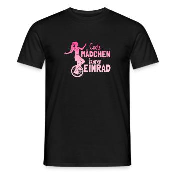Einradfahrerin Coole Mädchen Fahren Einrad - Männer T-Shirt - Schwarz - Vorne - AI Model Male 178 light (178cm)