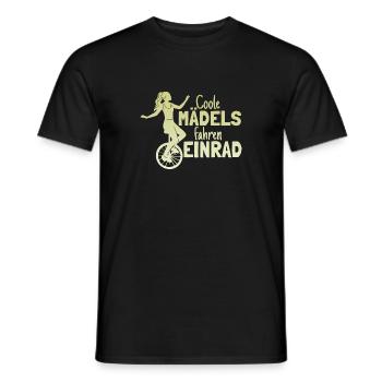 Einradfahrerin Coole Mädels Fahren Einrad - Männer T-Shirt - Schwarz - Vorne - AI Model Male 178 light (178cm)