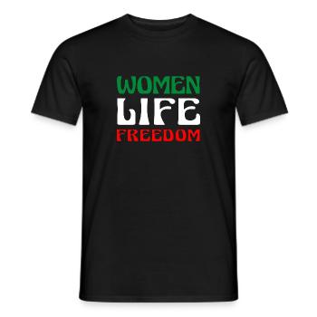 Women Life Freedom - Cute Iranian Women - Men's T-Shirt - black - Front - AI Model Male 178 light (178cm)