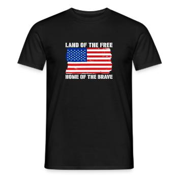 Terre de l’Amérique libre Drapeau des États-Unis Liberté de foi - T-shirt homme - noir - Devant - AI Model Male 178 light (178cm)