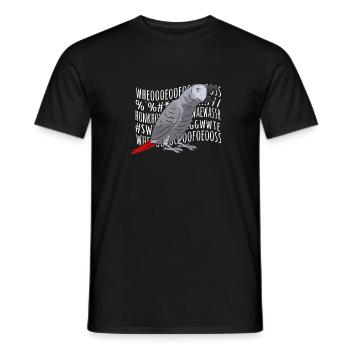 Graupapagei African Grey Parrot Papagei - Männer T-Shirt - Schwarz - Vorne - AI Model Male 178 light (178cm)