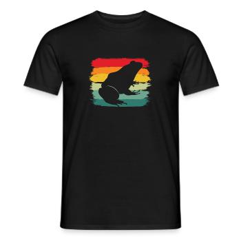 Vintage Amphibian Retro Herpetologist Frog Enthusi - Men's T-Shirt - black - Front - AI Model Male 178 light (178cm)