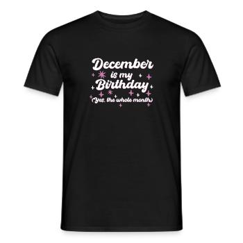 Décembre est mon anniversaire Oui tout le mois né - T-shirt homme - noir - Devant - AI Model Male 178 light (178cm)