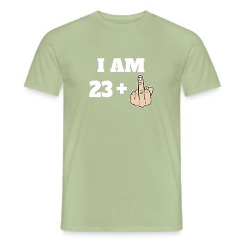 J’ai 23 ans + 1 Sarcastique Drôle 24e Anniversaire Tournant - T-shirt homme - vert sauge - Devant - AI Model Male 178 light (178cm)