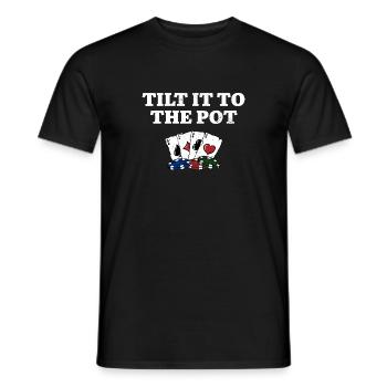 Inclinez-le vers le joueur de poker Pot Poker Casino - T-shirt homme - noir - Devant - AI Model Male 178 light (178cm)