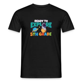 Le premier jour de la journée d’école prêt à explorer le 5ème - T-shirt homme - noir - Devant - AI Model Male 178 light (178cm)
