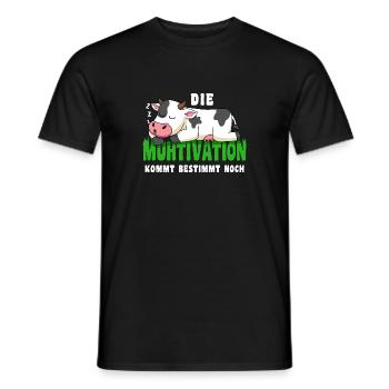 Die Muhtivation Kommt Bestimmt Noch Schlafende Kuh - Männer T-Shirt - Schwarz - Vorne - AI Model Male 178 light (178cm)