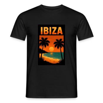 Ibiza - Beach, Sun, Sea - Men's T-Shirt - black - Front - AI Model Male 178 light (178cm)