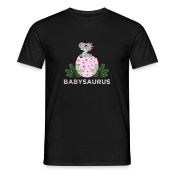 Babysaurus fille T-Rex éclos œuf dinosaure - T-shirt homme - noir - Devant - AI Model Male 178 light (178cm)
