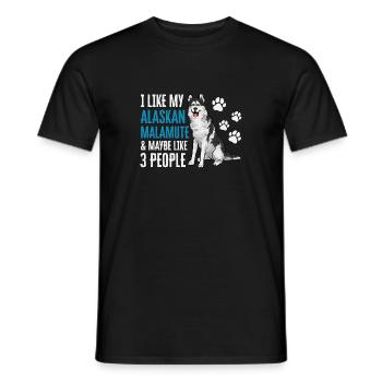 Alaskan Malamute Dog - Men's T-Shirt - black - Front - AI Model Male 178 light (178cm)