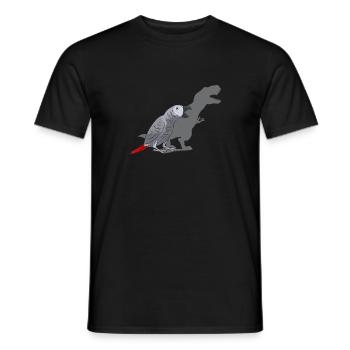 Graupapagei African Grey Parrot Papagei - Men's T-Shirt - black - Front - AI Model Male 178 light (178cm)