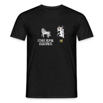 Secrétaire, Adjointe administrative, Commis de bureau - T-shirt homme - noir - Devant - AI Model Male 178 light (178cm)