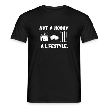 Skiing - Men's T-Shirt - black - Front - AI Model Male 178 light (178cm)