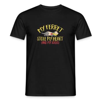 Furet, propriétaire de furet - T-shirt homme - noir - Devant - AI Model Male 178 light (178cm)