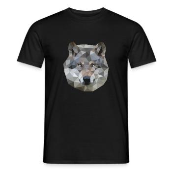 Wolf Polygon Geometrische Formen - Männer T-Shirt - Schwarz - Vorne - AI Model Male 178 light (178cm)