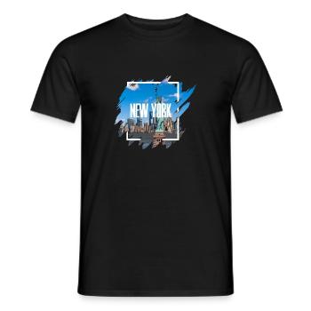 USA New York Shirt / Poster - T-shirt homme - noir - Devant - AI Model Male 178 light (178cm)