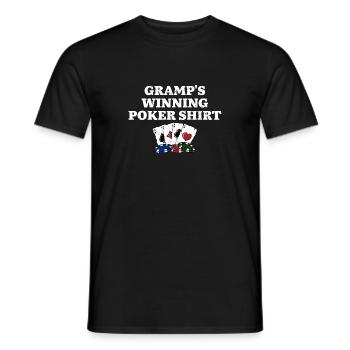 Gramp's Winning Poker Shirt Gambler Grandpa - Men's T-Shirt - black - Front - AI Model Male 178 light (178cm)