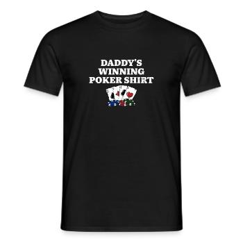 Daddy's Winning Poker Shirt Card Games Dad Card - Men's T-Shirt - black - Front - AI Model Male 178 light (178cm)