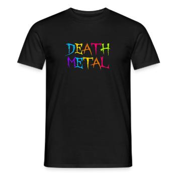 Lustiges Death Metal Pink Sarkastischer Metal - Männer T-Shirt - Schwarz - Vorne - AI Model Male 178 light (178cm)