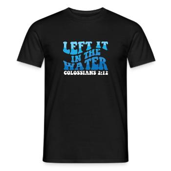 L’a laissé dans l’eau baptême religieux chrétien - T-shirt homme - noir - Devant - AI Model Male 178 light (178cm)