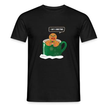 Anti Christmas  Hate Hater Gift Fun - Men's T-Shirt - black - Front - AI Model Male 178 light (178cm)